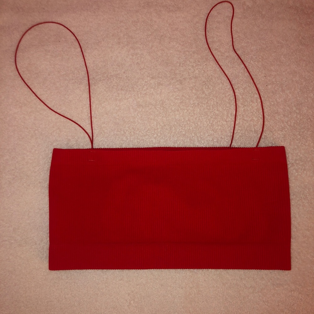 Urban Outfitters Ribbed Bandeau Top with Straps - Picture 2 of 3